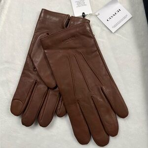 Coach Brown Leather Gloves
